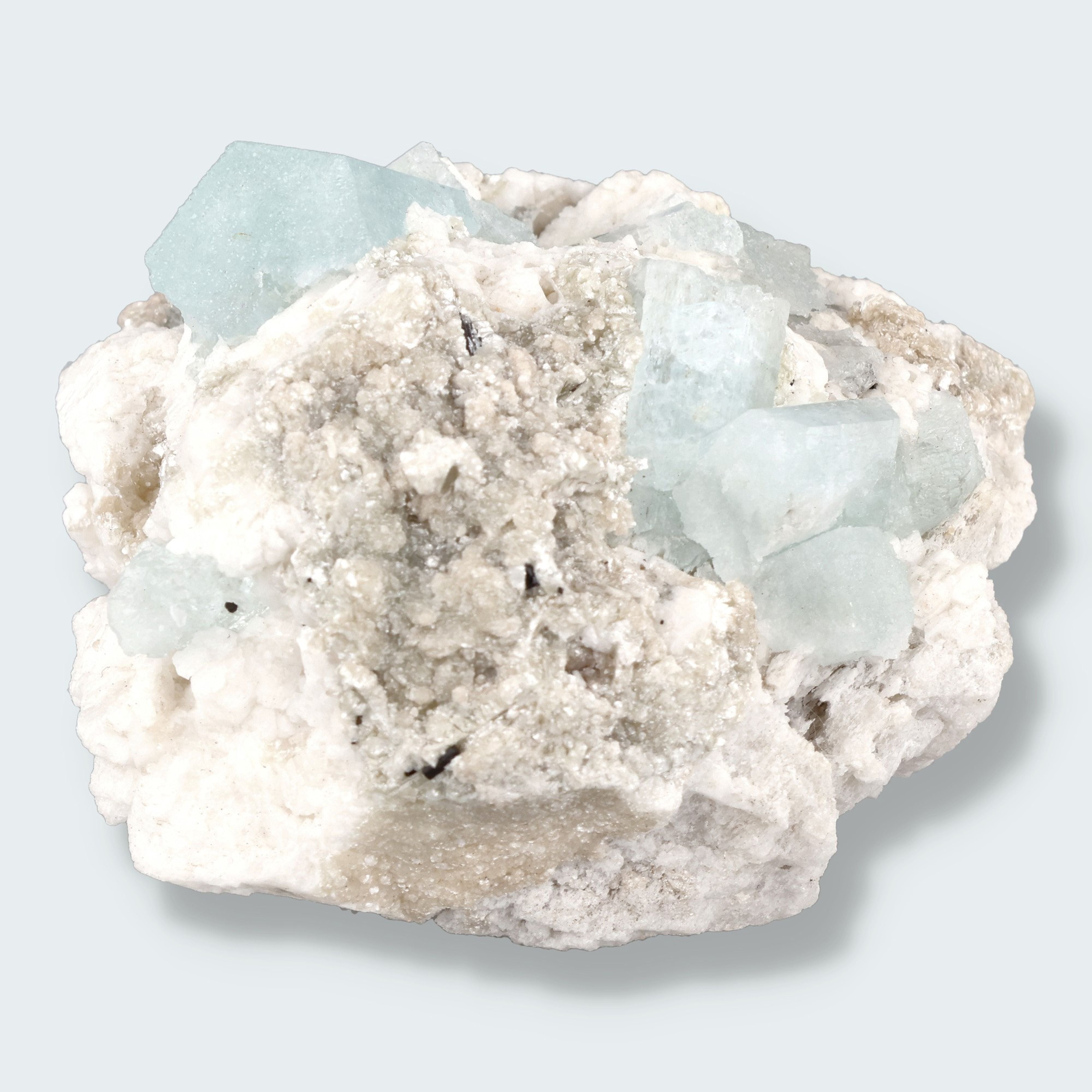 Aquamarin Handstufe auf Feldspat aus Pakistan (197g)