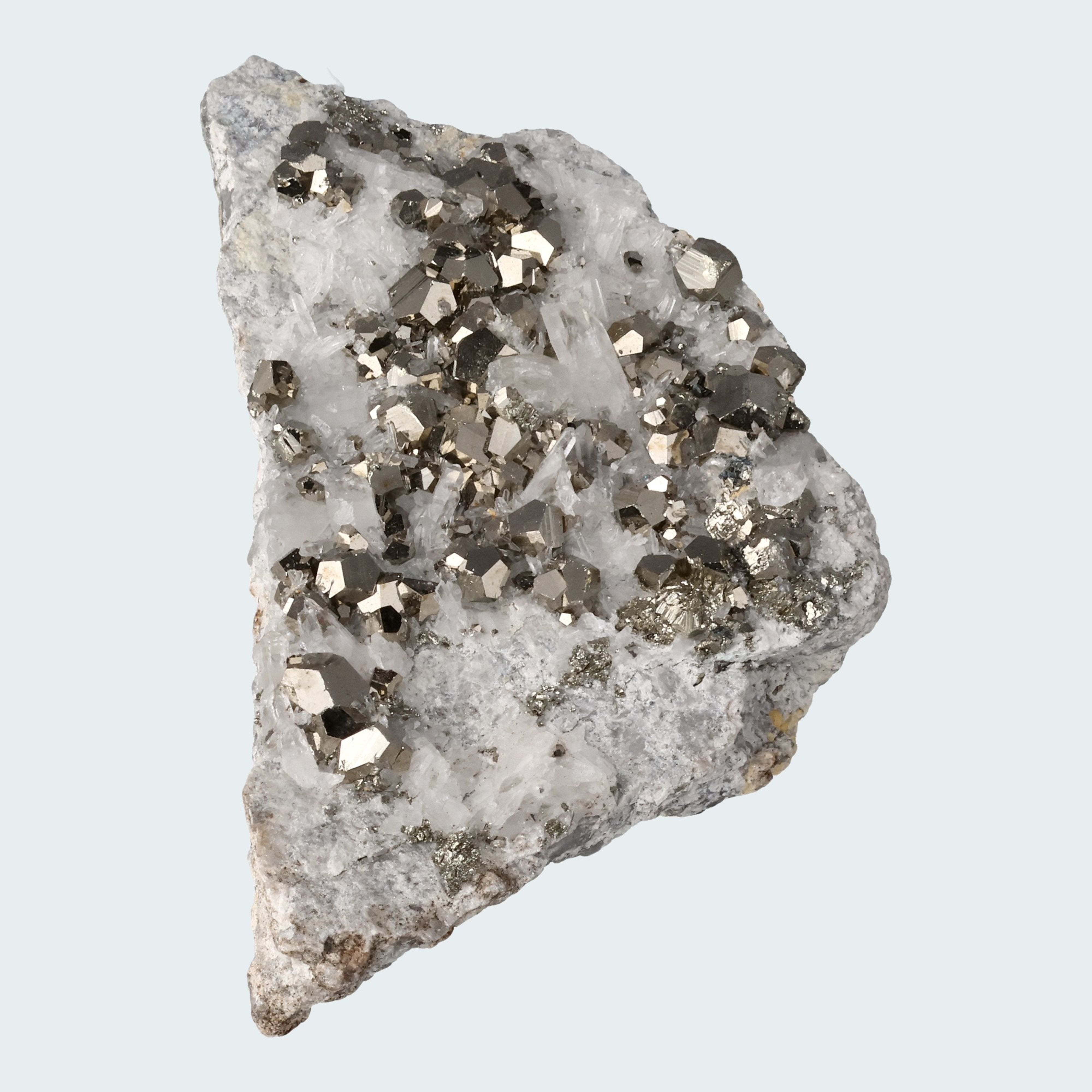 Pyrit an Bergkristall aus Indonesien (387g)