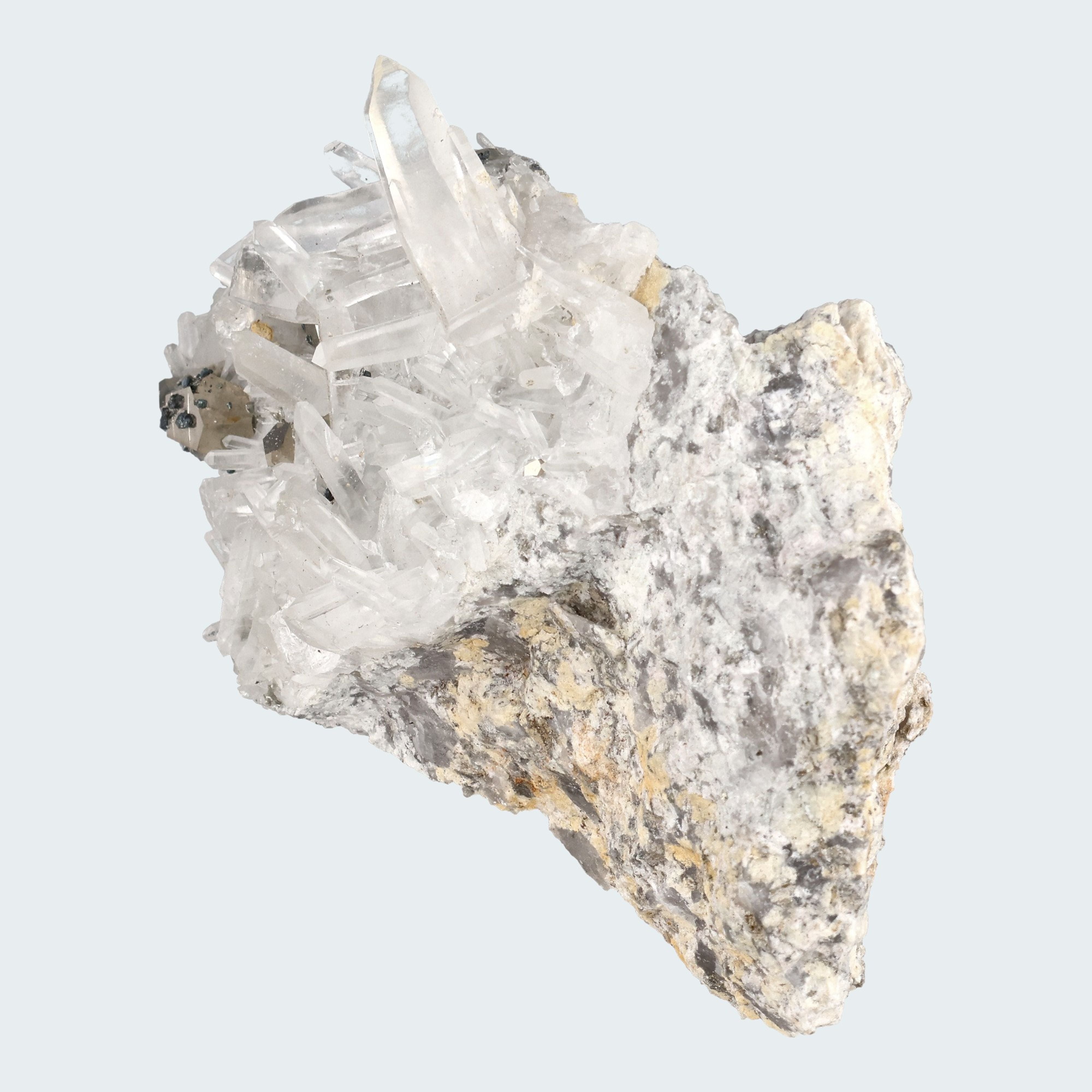 Pyrit an Bergkristall aus Indonesien (248g) - crystal paradise