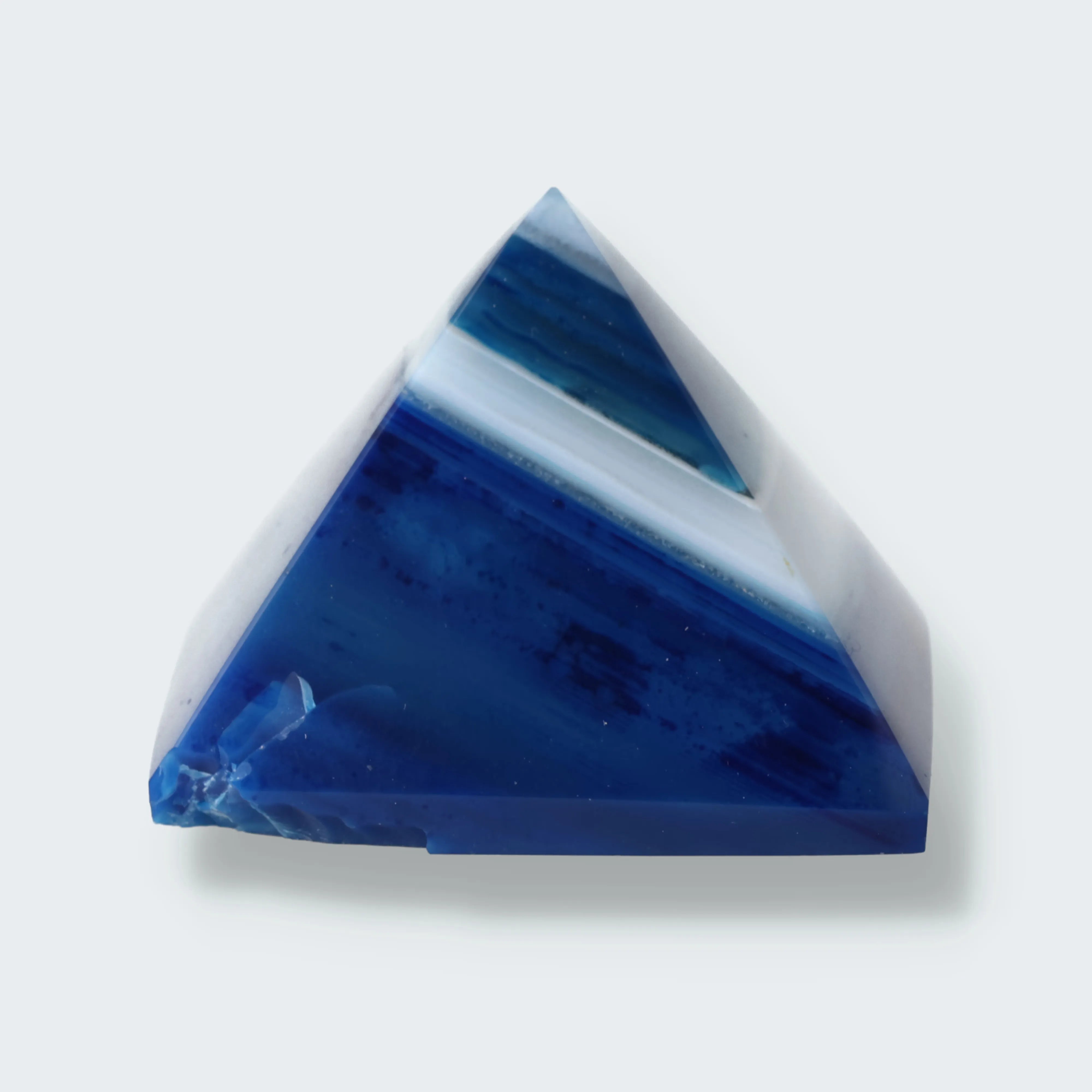 Achatpyramide blau-weiss (3,5 cm) aus Brasilien (B-Ware)