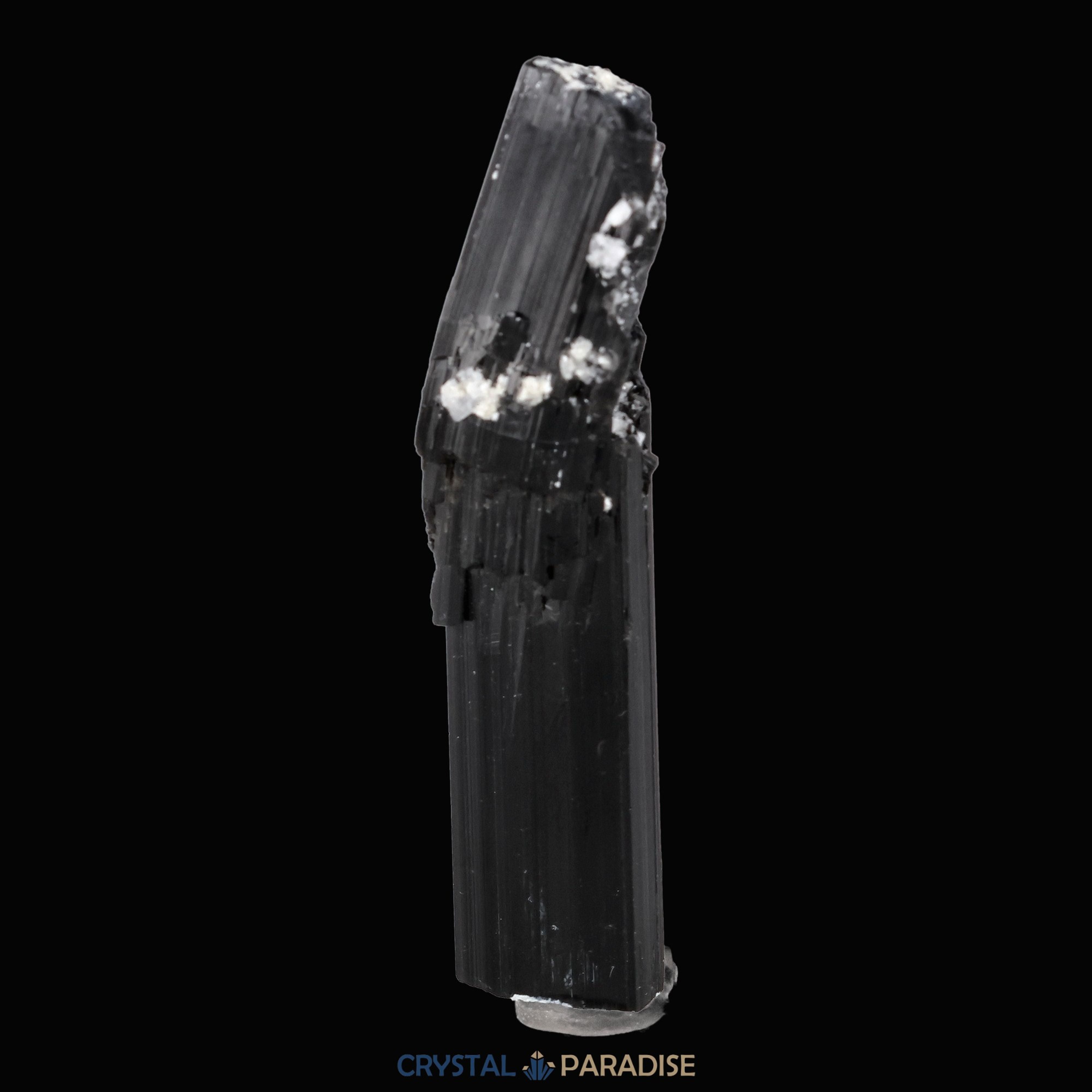 Schwarzer Schörl Turmalin an Himalaya Bergkristall (11,5g) - crystal paradise