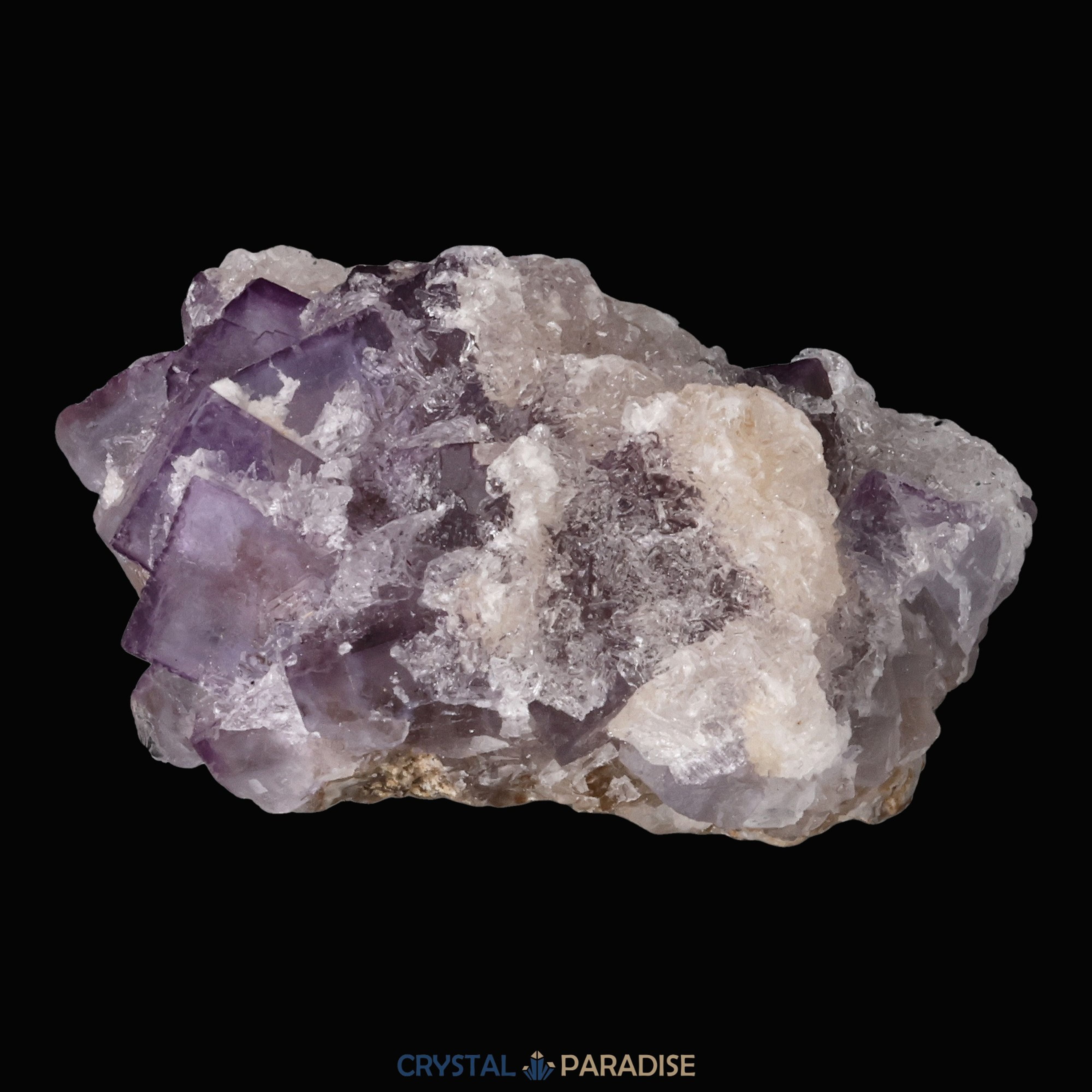 Violetter Fluorit aus Mexiko mit weissem und gelben Quarz Anlagerungen (42g) – Ansicht 6