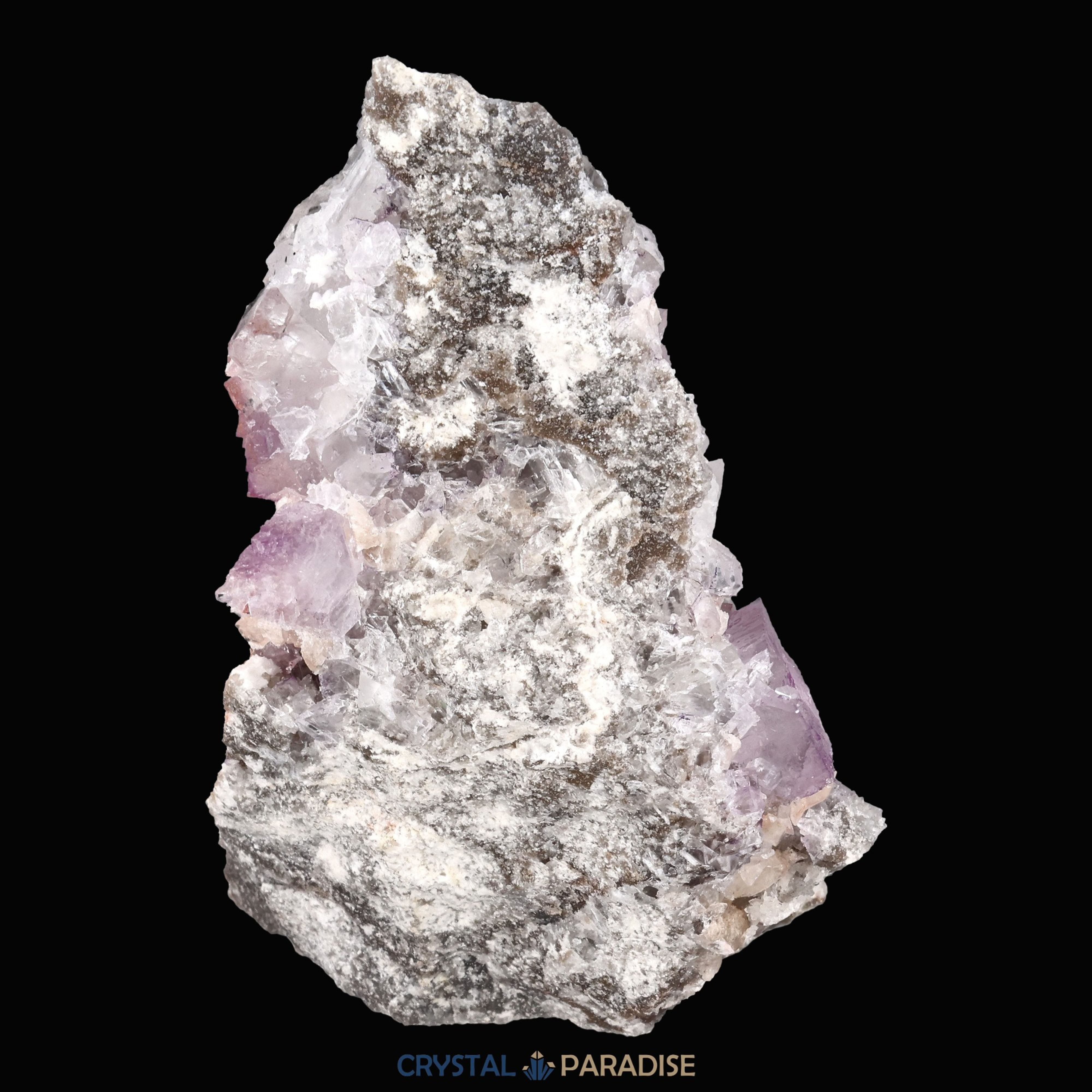 Violetter Fluorit aus Mexiko mit weissen und gelben Quarz Anlagerungen (327g) – Ansicht 8
