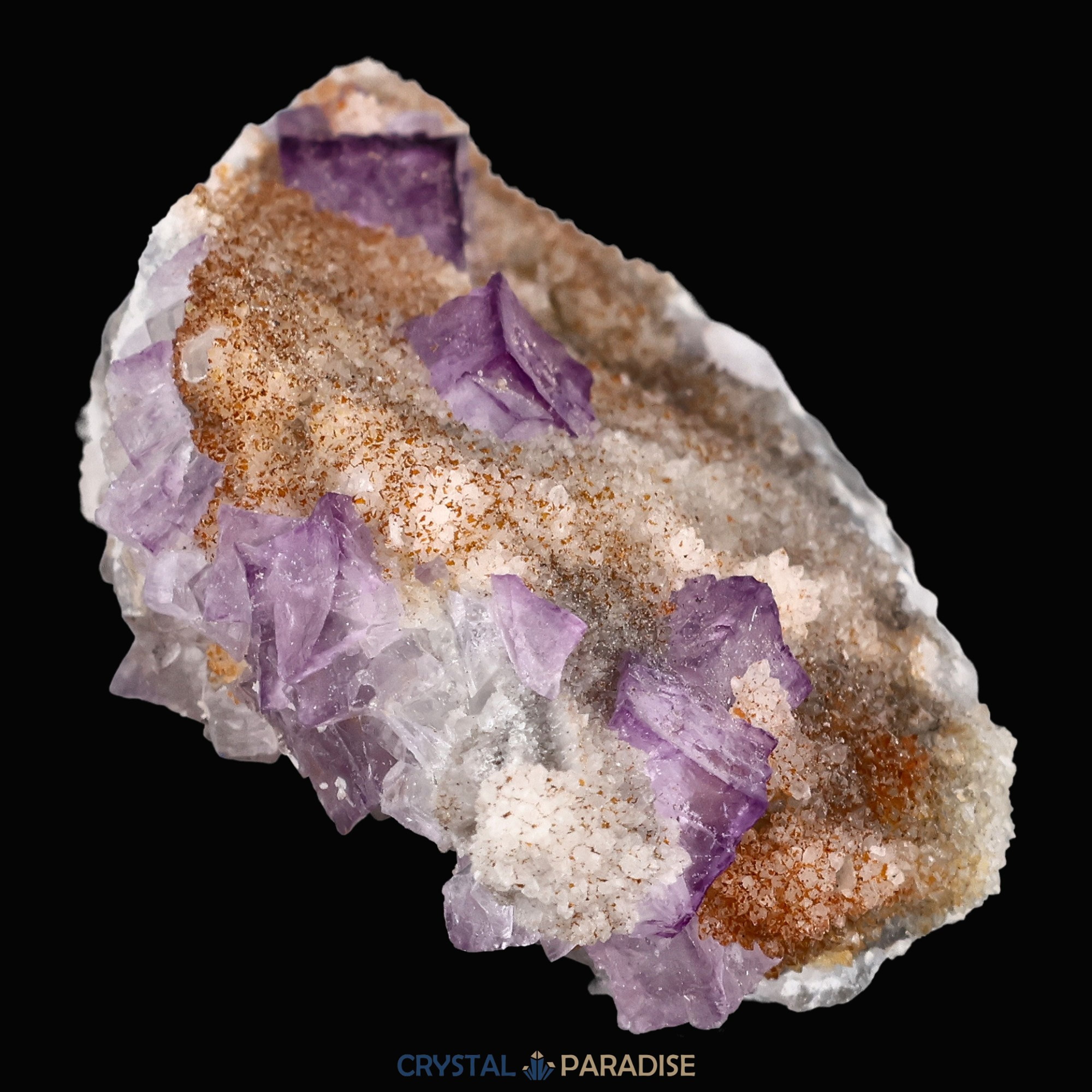 Violetter Fluorit aus Mexiko mit weissen und gelben Quarz Anlagerungen (37g) – Ansicht 9
