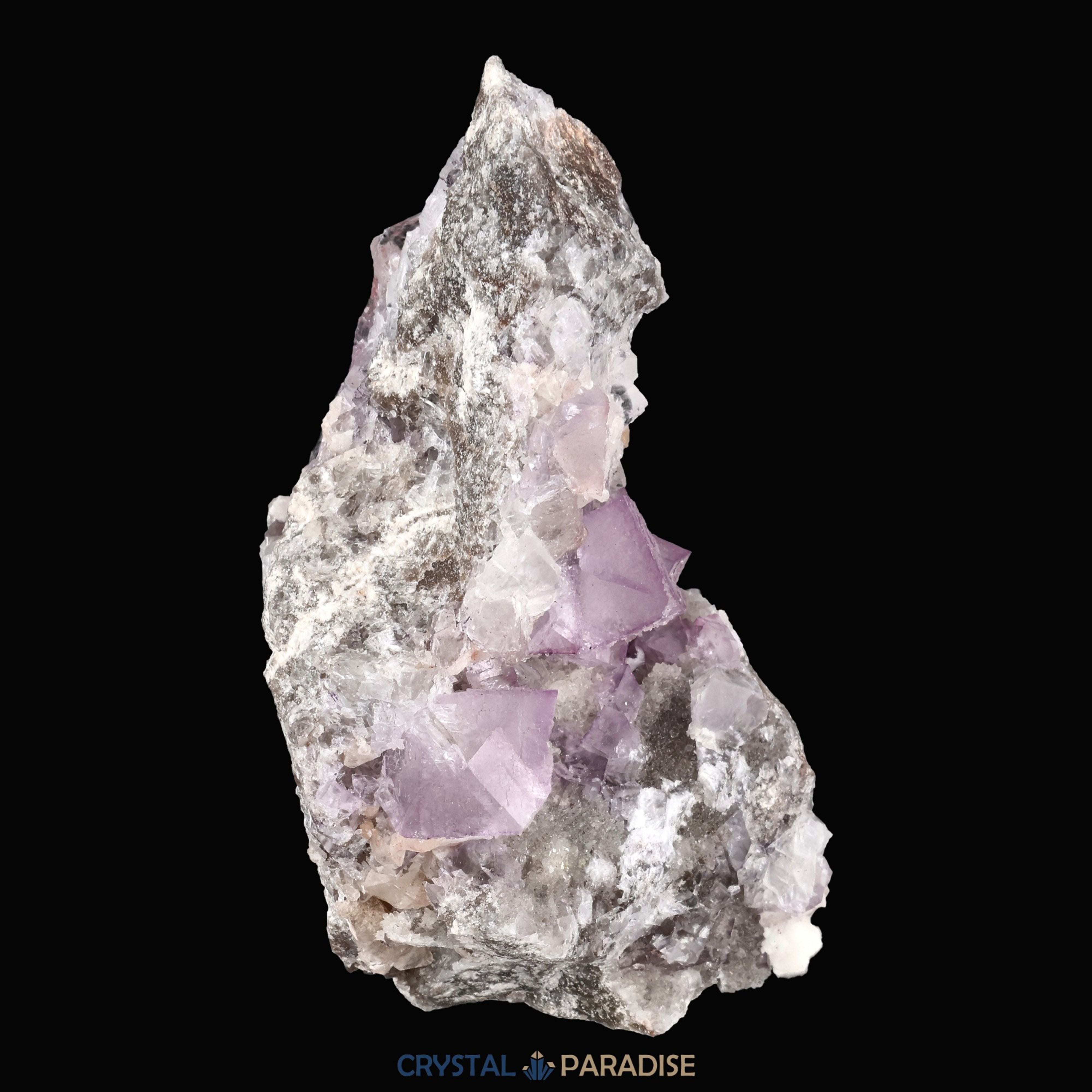 Violetter Fluorit aus Mexiko mit weissen und gelben Quarz Anlagerungen (327g) – Ansicht 9